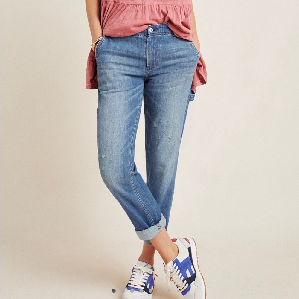 Anthropolgie Pilcro & Letterpress Straight Carpenter Jeans Womens Sz 26 Denim